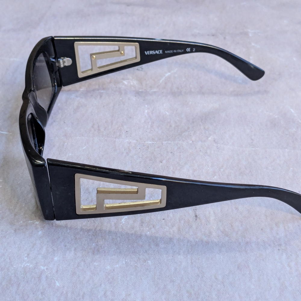 Versace Black Rectangular Sunglasses - image 5